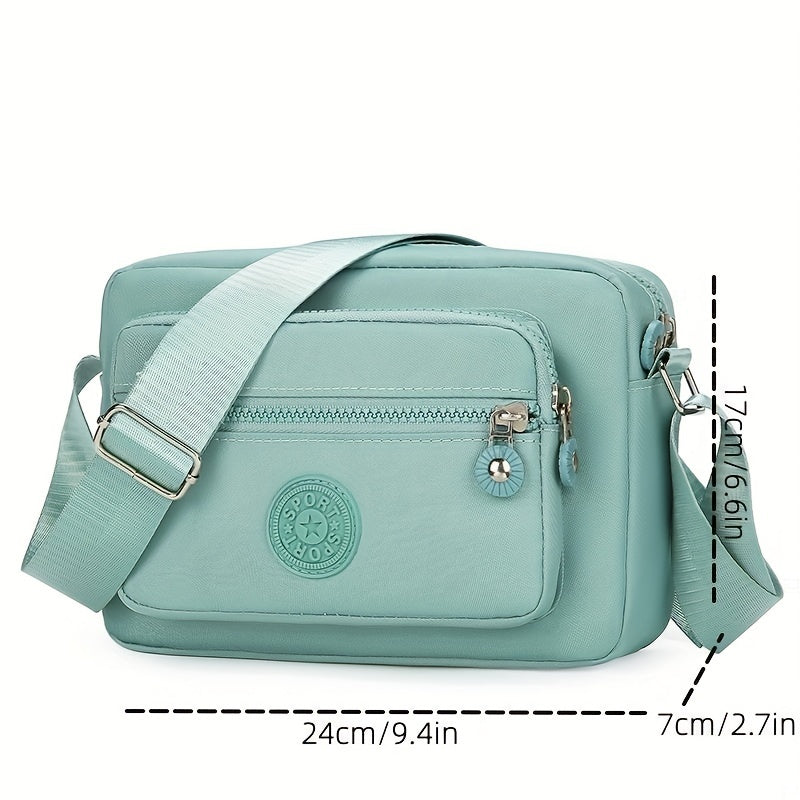 Casual Nylon Crossbody Bag - Women's Multi Pocket Waterproof Travel Shoulder